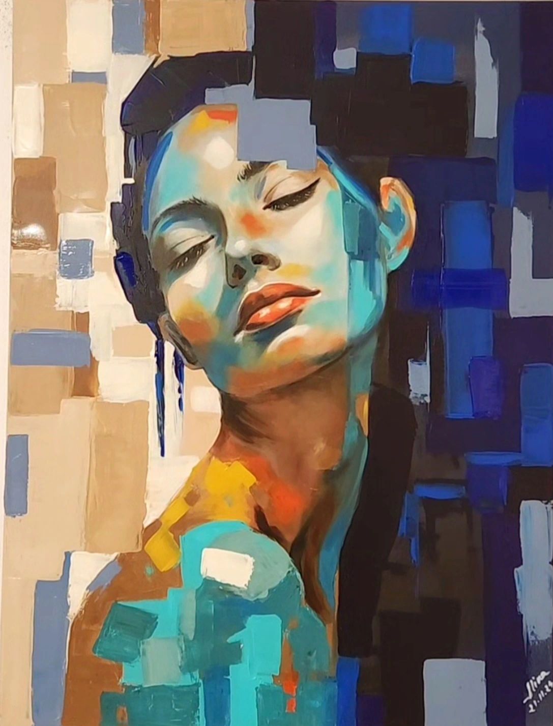 ArteDiAlina.com painting: Squared thoughts